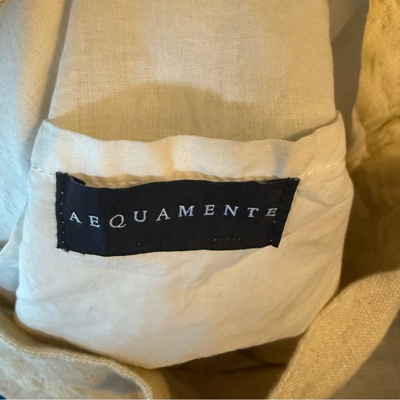 AEQUAMENTE Luxury Weight Fully Lined Linen Tote Bag in Cream - Picture 1 of 8